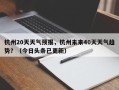 杭州20天天气预报，杭州未来40天天气趋势？（今日头条已更新）